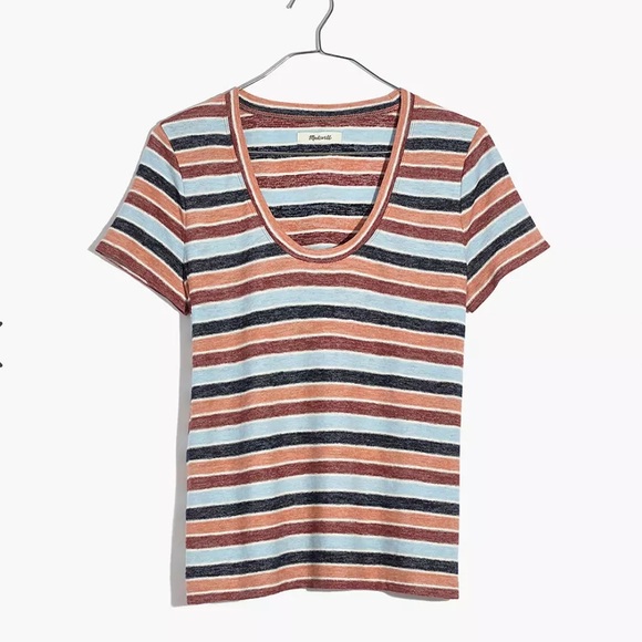Madewell Tops - Madewell Alto Scoop Neck Tee in Colborne Stripe